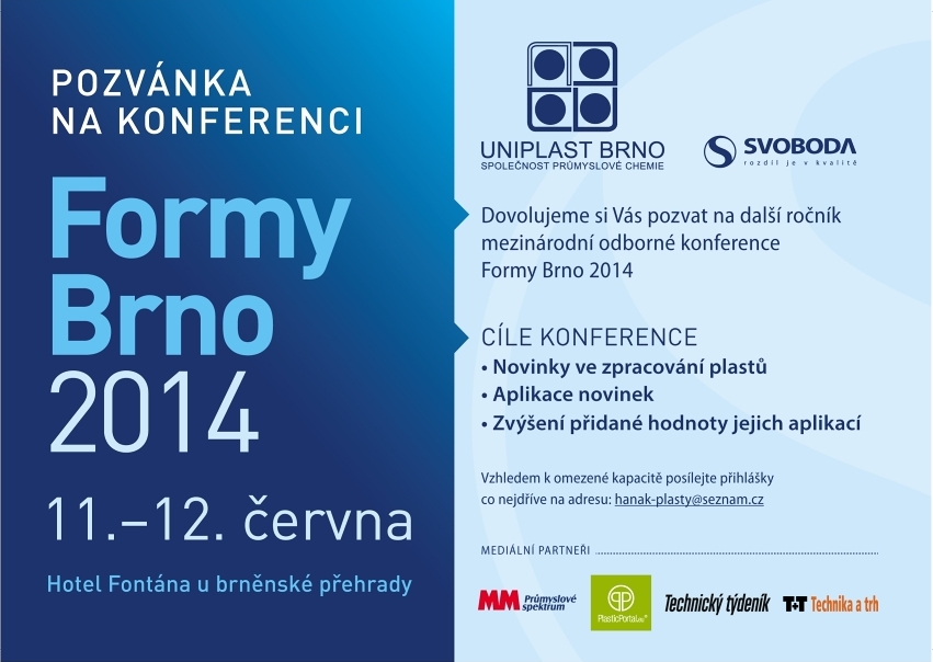 Pozvánka na konferenci FORMY 2014 Pozvánka na konferenci FORMY 2014