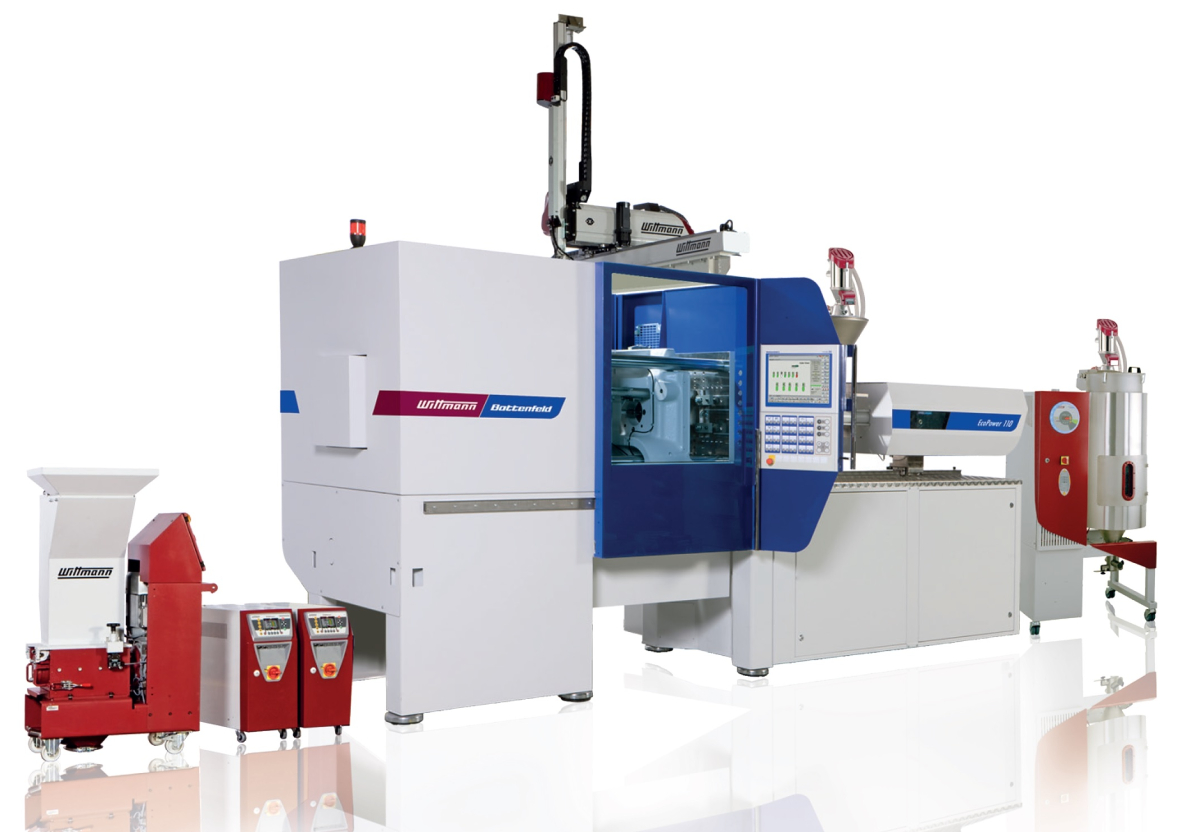 Elektrick&yacute; vstřikovac&iacute; stroj EcoPower 110/350  s robotem  W818