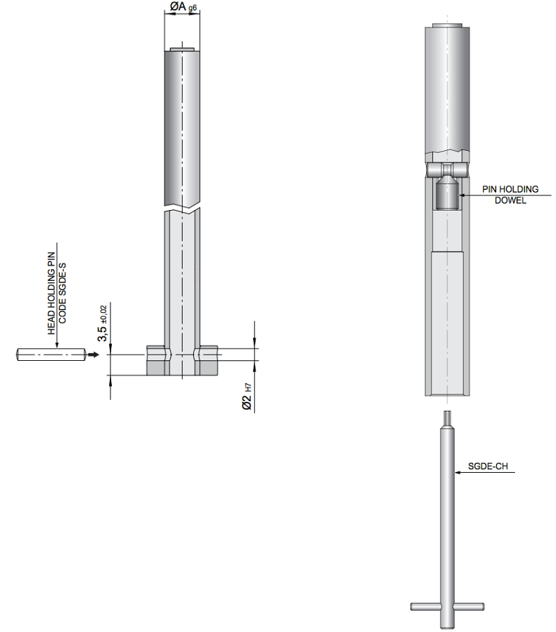 Prodloužená varianta SGDE ventilu - aplikace formou vyhazovače