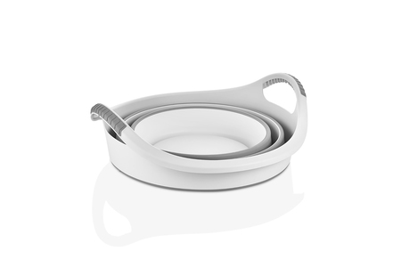 Skládací koš na prádlo z PP a TPE – vyrobeno vícekomponentním vstřikováním (Obrázky: ATA Kalip ve Plastik)