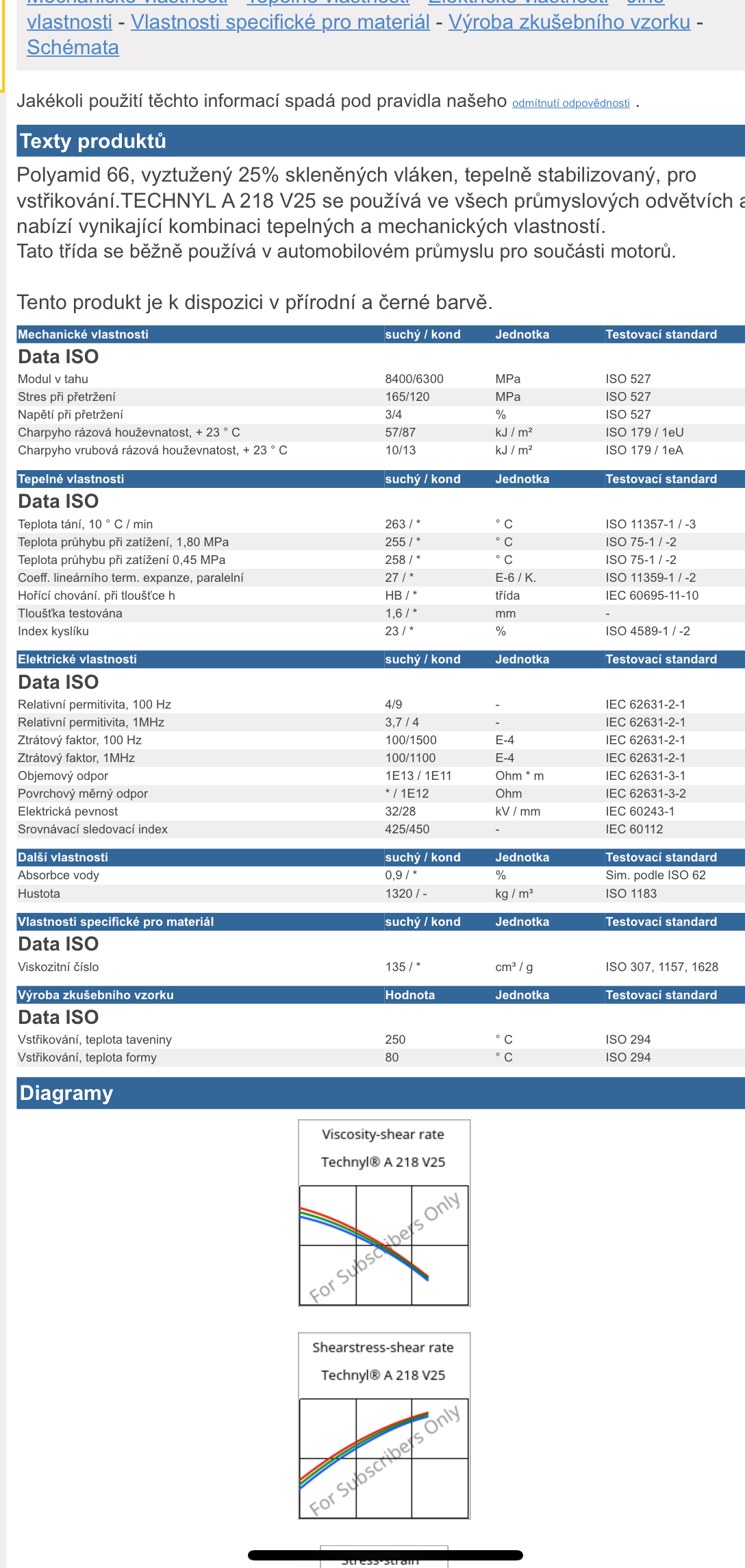 PA6.6-GF 25 / TECHNYL A218 V25; 2,2 tuny