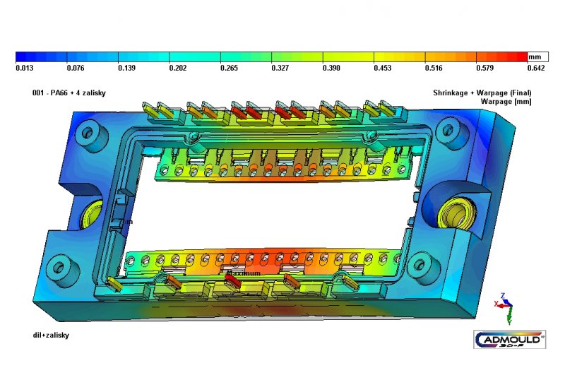 Cadmould® 3D-F 2K & insert - simulace vstřikovacího procesu